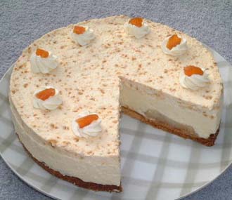 洋梨のチーズケーキの写真