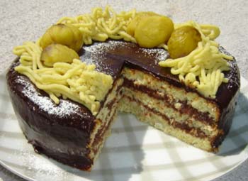 マロンチョコレートケーキの写真