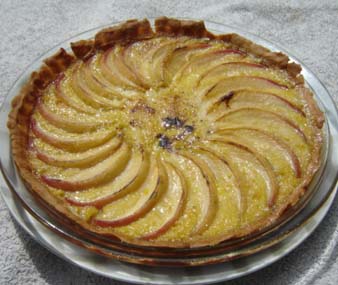 桃のブリュレの写真