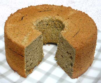 緑茶のシフォンケーキの写真