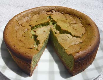 抹茶のチーズケーキの写真