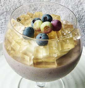 ブルーベリーのグラスの写真