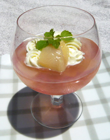 桃のゼリーの写真