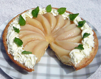 桃のパイの写真