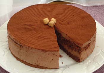 ヘーゼルナッツのチョコレートムースの写真
