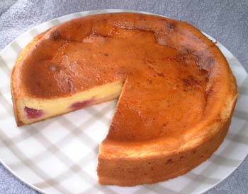 ラズベリーのチーズケーキの写真