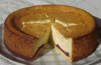 焼きリンゴのチーズケーキの写真