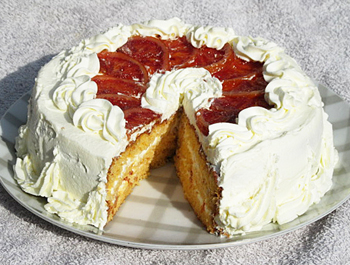 オレンジショートケーキの写真